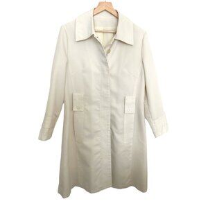 Vintage Women's Long Cream Colored Coat Size Medium